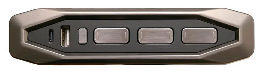 Armrest-integrated control panel with USB and type-C ports