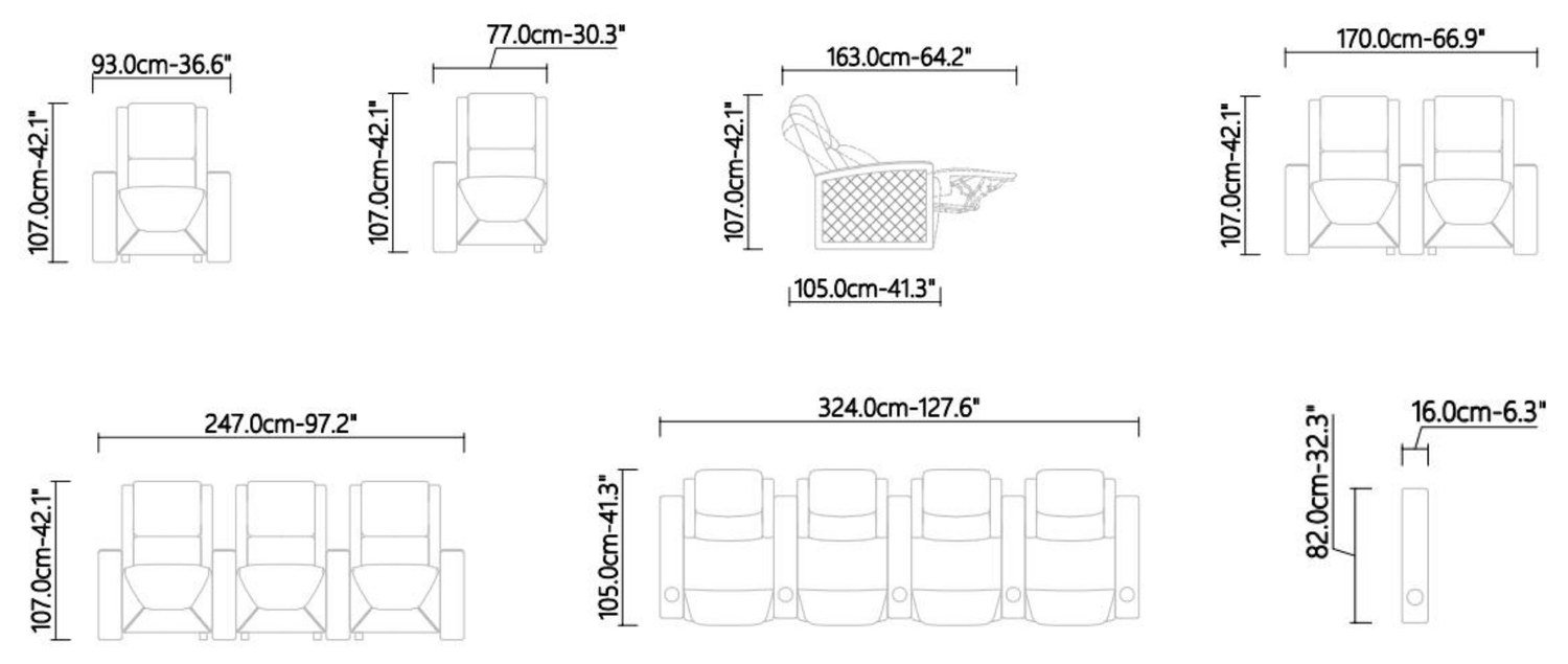 Dimensioned drawing of the LumeO Norlou 0931 seat (Home Solutions)