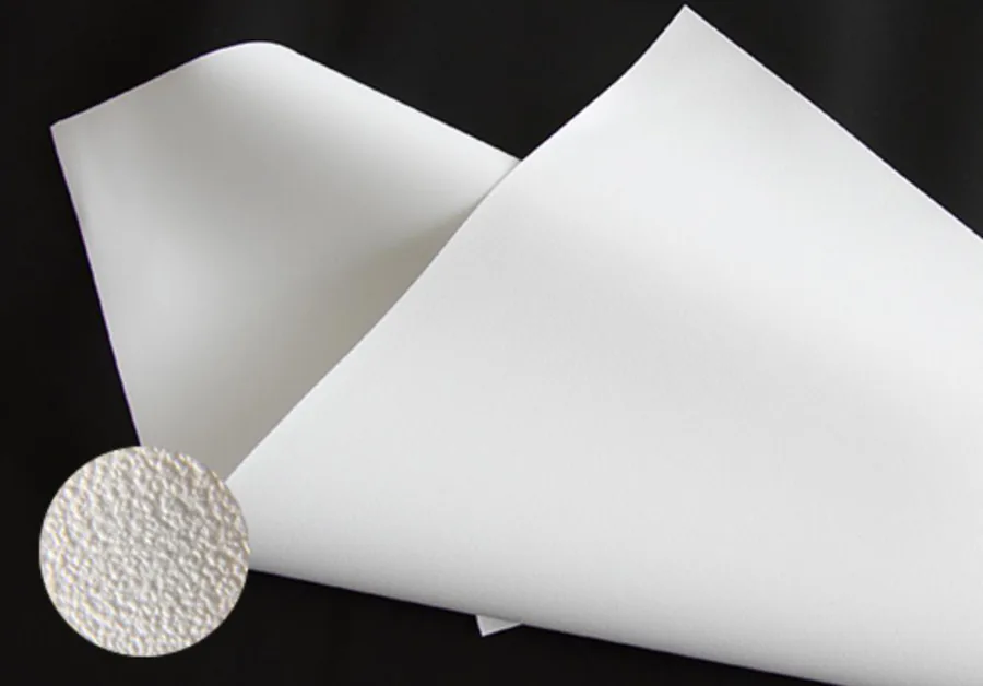 White dual-sided projection fabric that can be projected onto from both sides