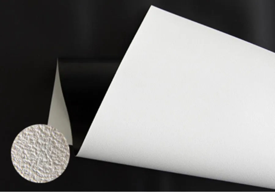 White flexible projection fabric roll with a fine diffusing texture
